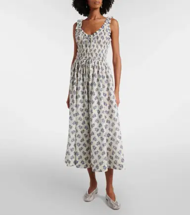 DÔEN Dôen Emmaretta floral cotton midi dress | Thumbnail 2