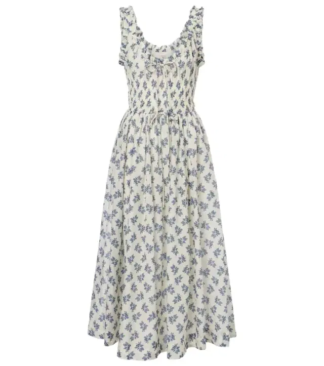 Dôen Emmaretta floral cotton midi dress