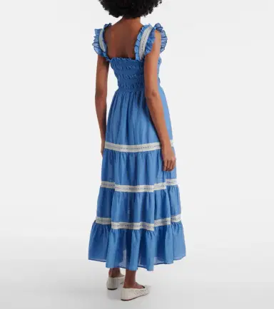 Rixo Aubrie lace-trimmed cotton voile midi dress | Thumbnail 2