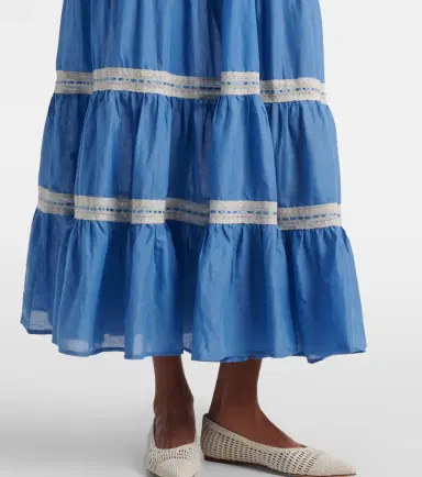 Rixo Aubrie lace-trimmed cotton voile midi dress | Thumbnail 3