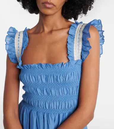 Rixo Aubrie lace-trimmed cotton voile midi dress | Thumbnail 5