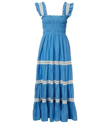 Rixo Aubrie lace-trimmed cotton voile midi dress | Thumbnail 1