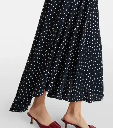 Rixo Amina polka-dot crêpe midi dress | Thumbnail 5