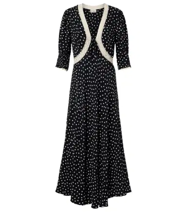 Rixo Amina polka-dot crêpe midi dress | Thumbnail 1