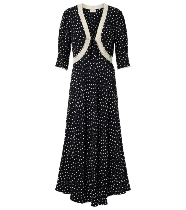 Rixo Amina polka-dot crêpe midi dress