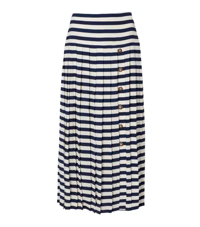 Rixo Lea striped midi skirt