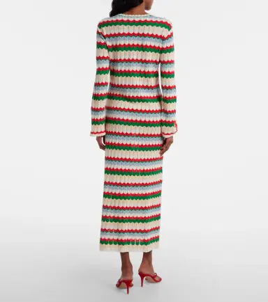 Rixo Lucila knitted chevron cotton maxi dress | Thumbnail 4