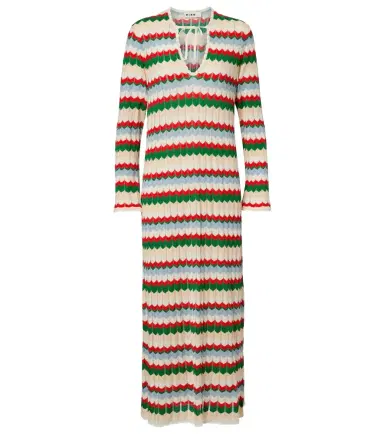 Rixo Lucila knitted chevron cotton maxi dress | Thumbnail 1
