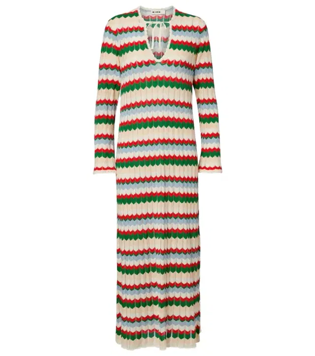Rixo Lucila knitted chevron cotton maxi dress