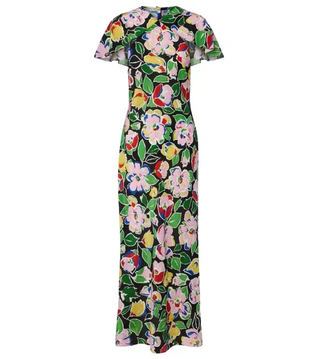 Rixo Jeannie floral silk maxi dress