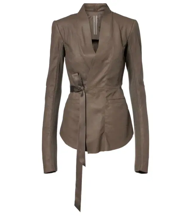 Rick Owens Hollywood virgin wool-trimmed leather blazer
