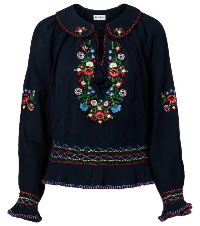 Rixo Sofira embroidered cotton top