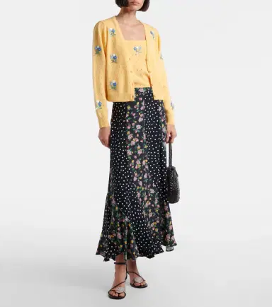 Rixo Gracella paneled midi skirt | Thumbnail 3