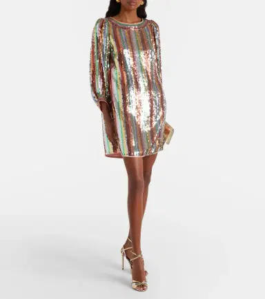 Rixo Laurie sequined striped minidress | Thumbnail 5
