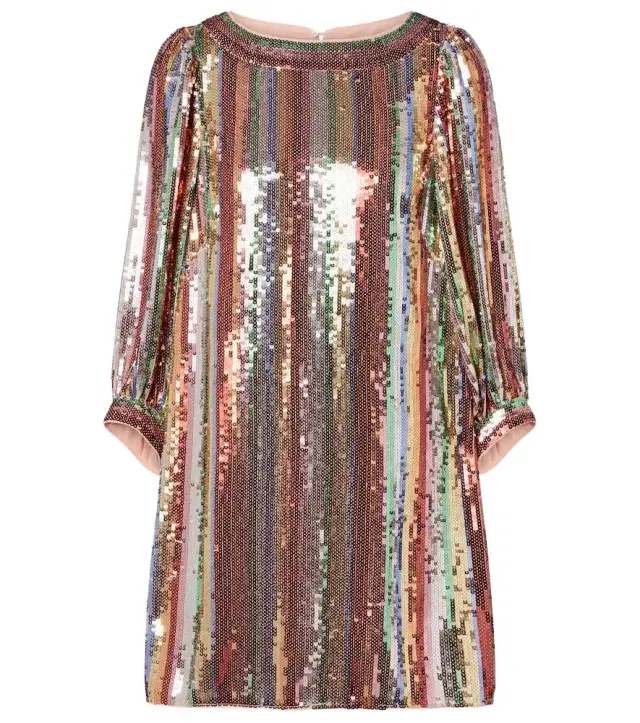 Rixo Laurie sequined striped minidress