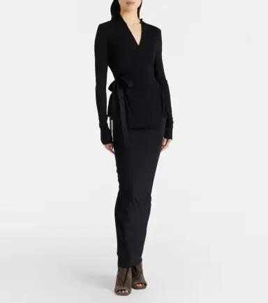 Rick Owens Bow-detail wrap cardigan | Thumbnail 4