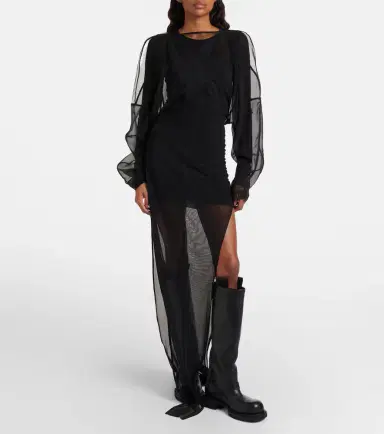 Rick Owens Collage tulle and chiffon gown | Thumbnail 2