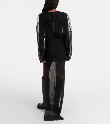 Rick Owens Collage tulle and chiffon gown | Thumbnail 6
