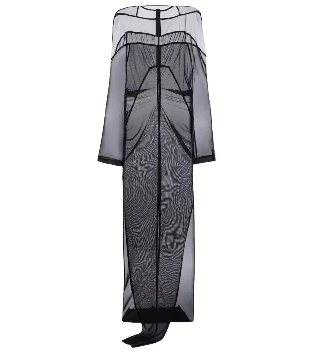 Rick Owens Collage tulle and chiffon gown