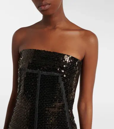 Rick Owens Sequined denim bustier top | Thumbnail 2 Rick Owens Sequined denim bustier top | Thumbnail 2