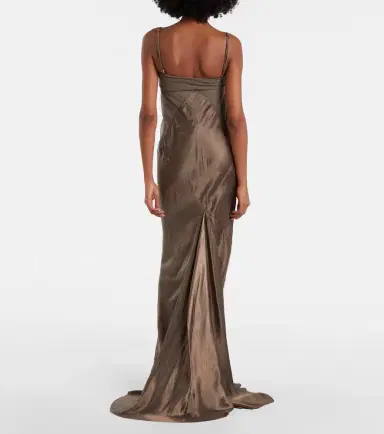 Rick Owens Combo silk-trimmed satin gown | Thumbnail 3