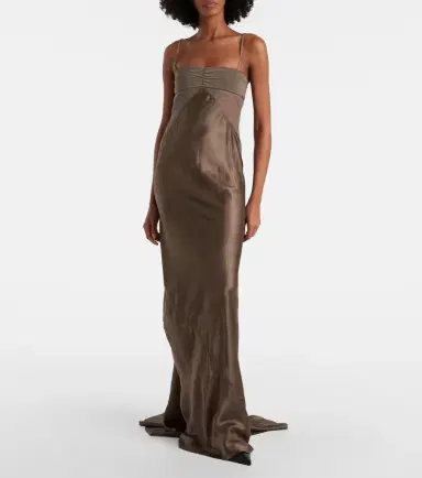 Rick Owens Combo silk-trimmed satin gown | Thumbnail 4