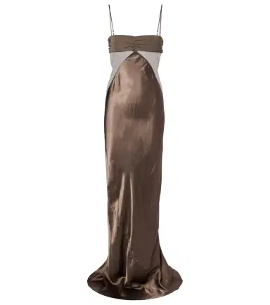 Rick Owens Combo silk-trimmed satin gown | Thumbnail 1