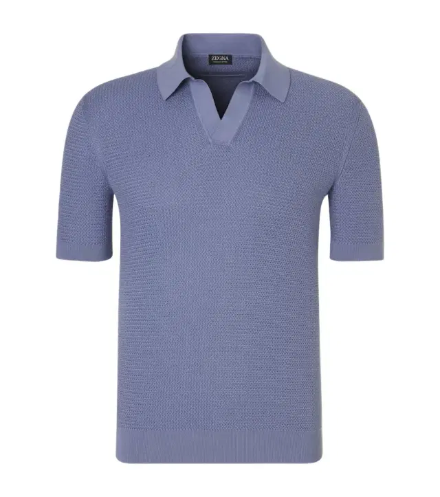 Zegna Knitted cotton polo shirt