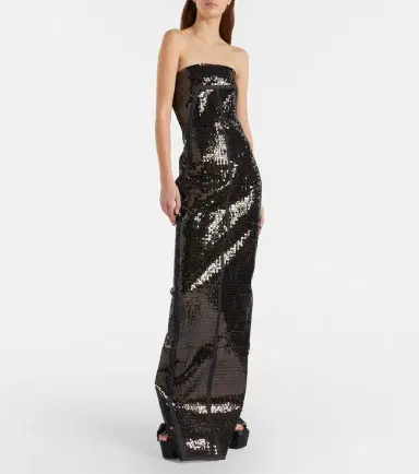 Rick Owens Sequined denim bustier gown | Thumbnail 3 Rick Owens Sequined denim bustier gown | Thumbnail 3