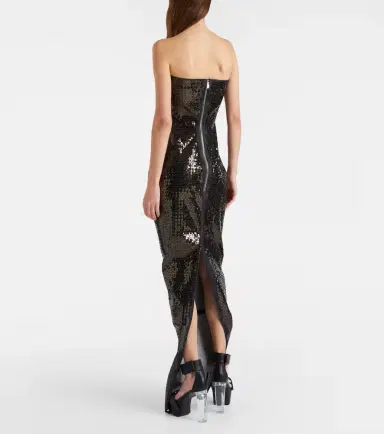 Rick Owens Sequined denim bustier gown | Thumbnail 4 Rick Owens Sequined denim bustier gown | Thumbnail 4