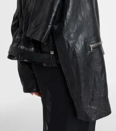 Rick Owens Scarf Light leather biker jacket | Thumbnail 4 Rick Owens Scarf Light leather biker jacket | Thumbnail 4