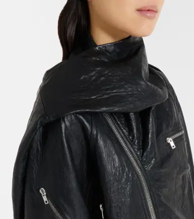 Rick Owens Scarf Light leather biker jacket | Thumbnail 5 Rick Owens Scarf Light leather biker jacket | Thumbnail 5