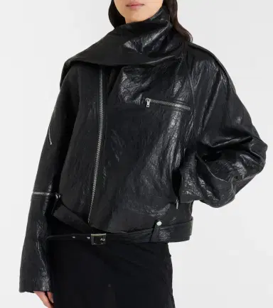 Rick Owens Scarf Light leather biker jacket | Thumbnail 7 Rick Owens Scarf Light leather biker jacket | Thumbnail 7
