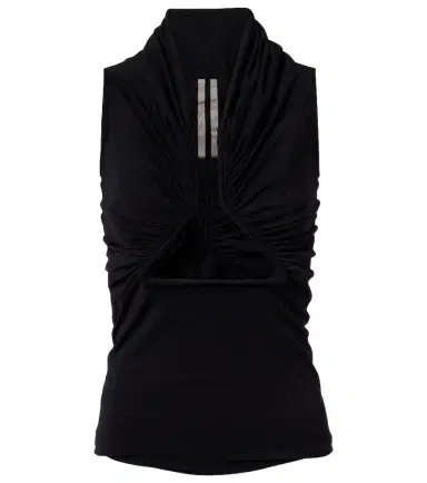Rick Owens Cutout ruched jersey top | Thumbnail 1