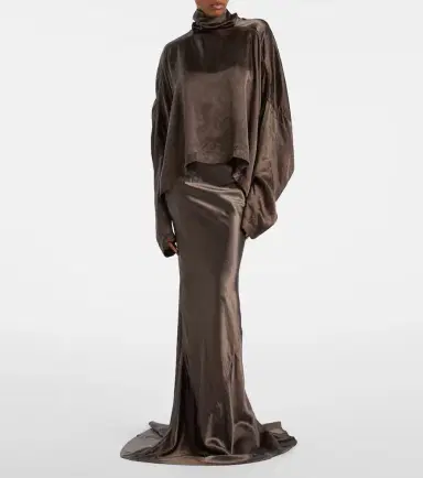 Rick Owens Satin maxi skirt | Thumbnail 6