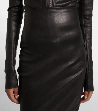 Rick Owens Dirt Pillar leather maxi skirt | Thumbnail 2