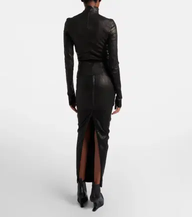Rick Owens Dirt Pillar leather maxi skirt | Thumbnail 5