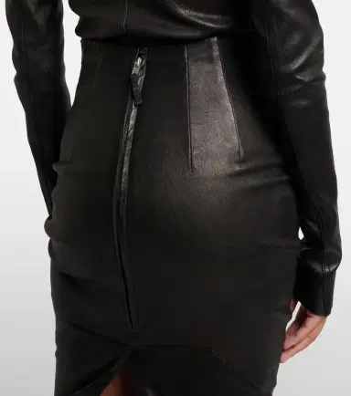 Rick Owens Dirt Pillar leather maxi skirt | Thumbnail 6