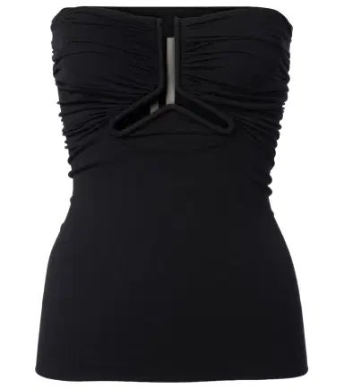 Rick Owens Cutout ruched strapless top | Thumbnail 1 Rick Owens Cutout ruched strapless top | Thumbnail 1