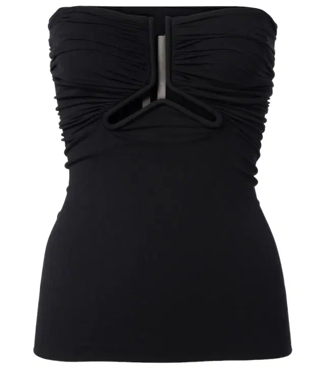 Cutout ruched strapless top