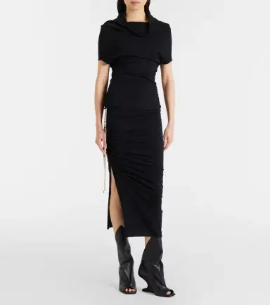 Rick Owens Edfu cotton jersey midi skirt | Thumbnail 2 Rick Owens Edfu cotton jersey midi skirt | Thumbnail 2