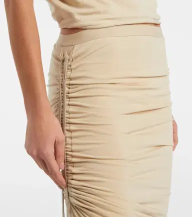 Rick Owens DRKSHDW Edfu cotton jersey midi skirt | Thumbnail 2