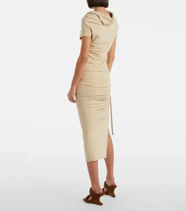 Rick Owens DRKSHDW Edfu cotton jersey midi skirt | Thumbnail 4