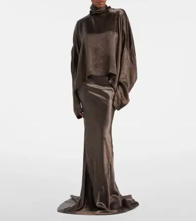 Rick Owens Jumbo Tabard asymmetric satin top | Thumbnail 5