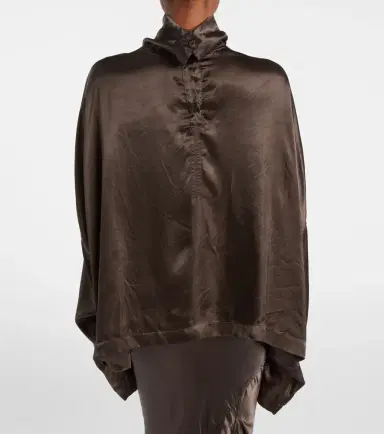 Rick Owens Jumbo Tabard asymmetric satin top | Thumbnail 6