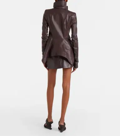 Rick Owens Fog leather miniskirt | Thumbnail 3