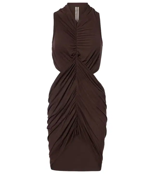 Rick Owens Sunpeel cutout gathered minidress
