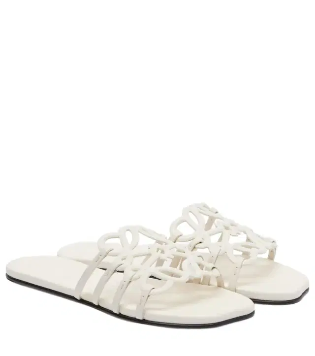 Petal Anagram leather slides