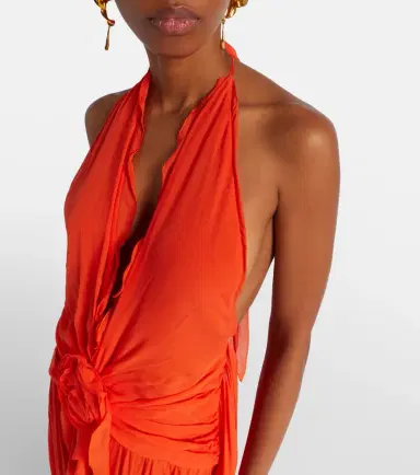 BLUMARINE Ruffled georgette gown | Thumbnail 3