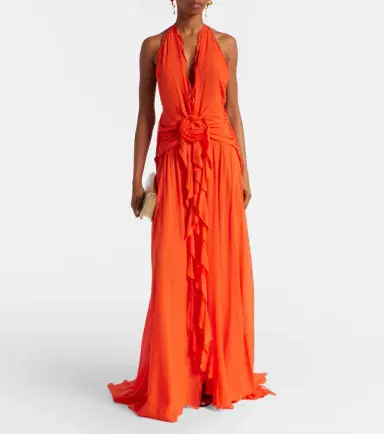 BLUMARINE Ruffled georgette gown | Thumbnail 4